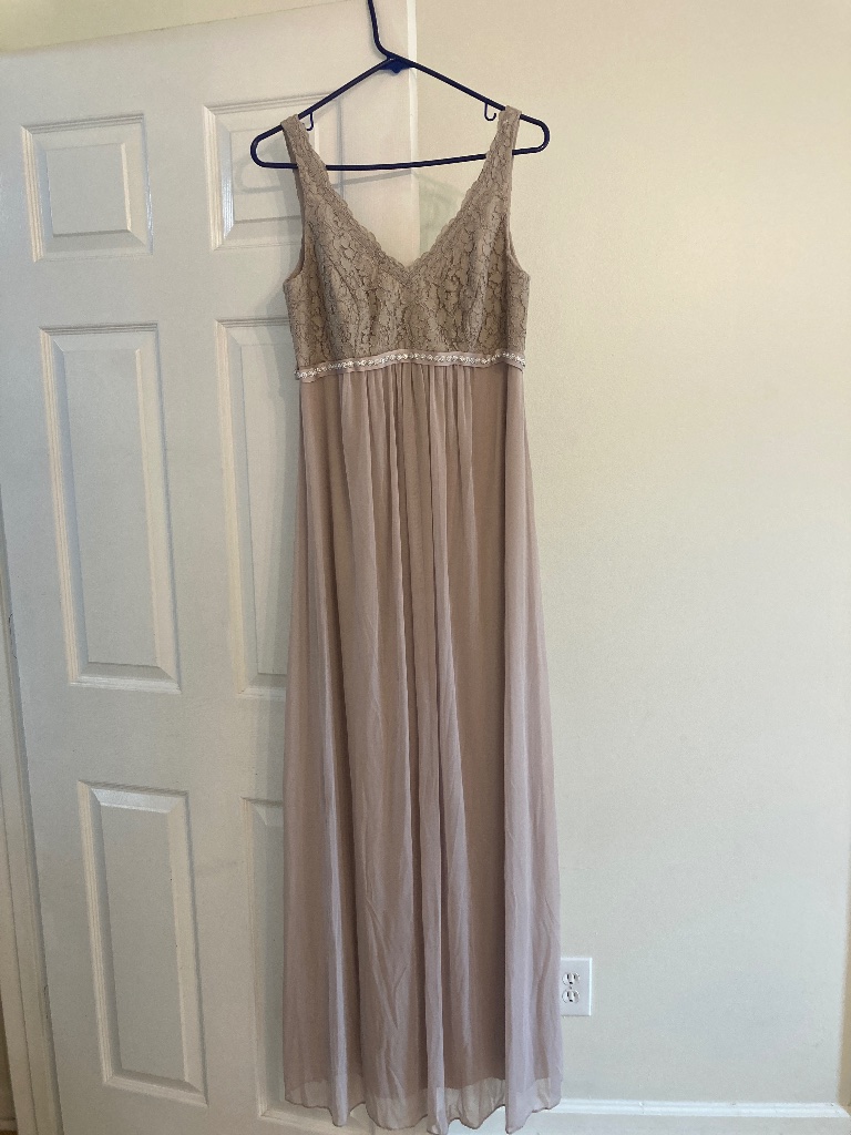 Beautiful Champagne-Taupe Bridesmaid/Evening Dress Size M (10-12)